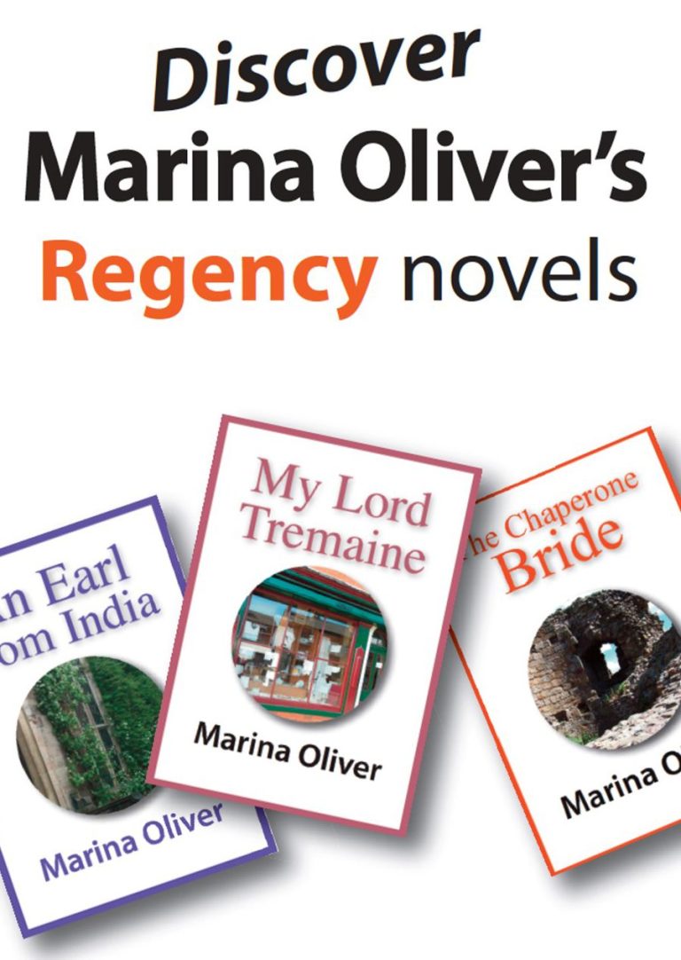 Promotion for Marina Oliver's regency novels Promotion for Marina Oliver's regency novels