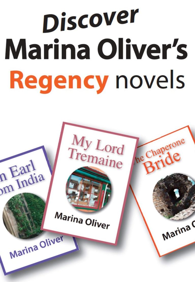 Promotion for Marina Oliver's regency novels Promotion for Marina Oliver's regency novels