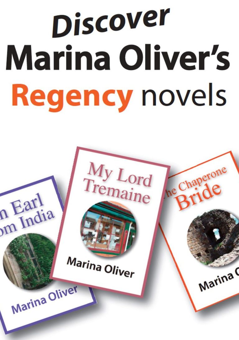 Promotion for Marina Oliver's regency novels Promotion for Marina Oliver's regency novels