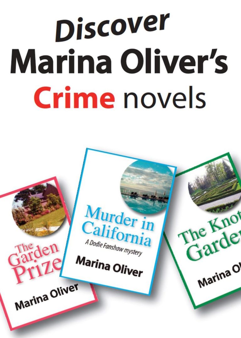 Promotion for Marina Oliver's crime novels Promotion for Marina Oliver's crime novels
