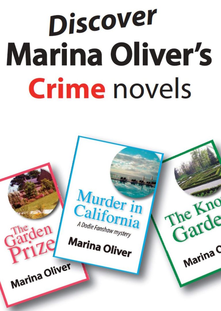 Promotion for Marina Oliver's crime novels Promotion for Marina Oliver's crime novels