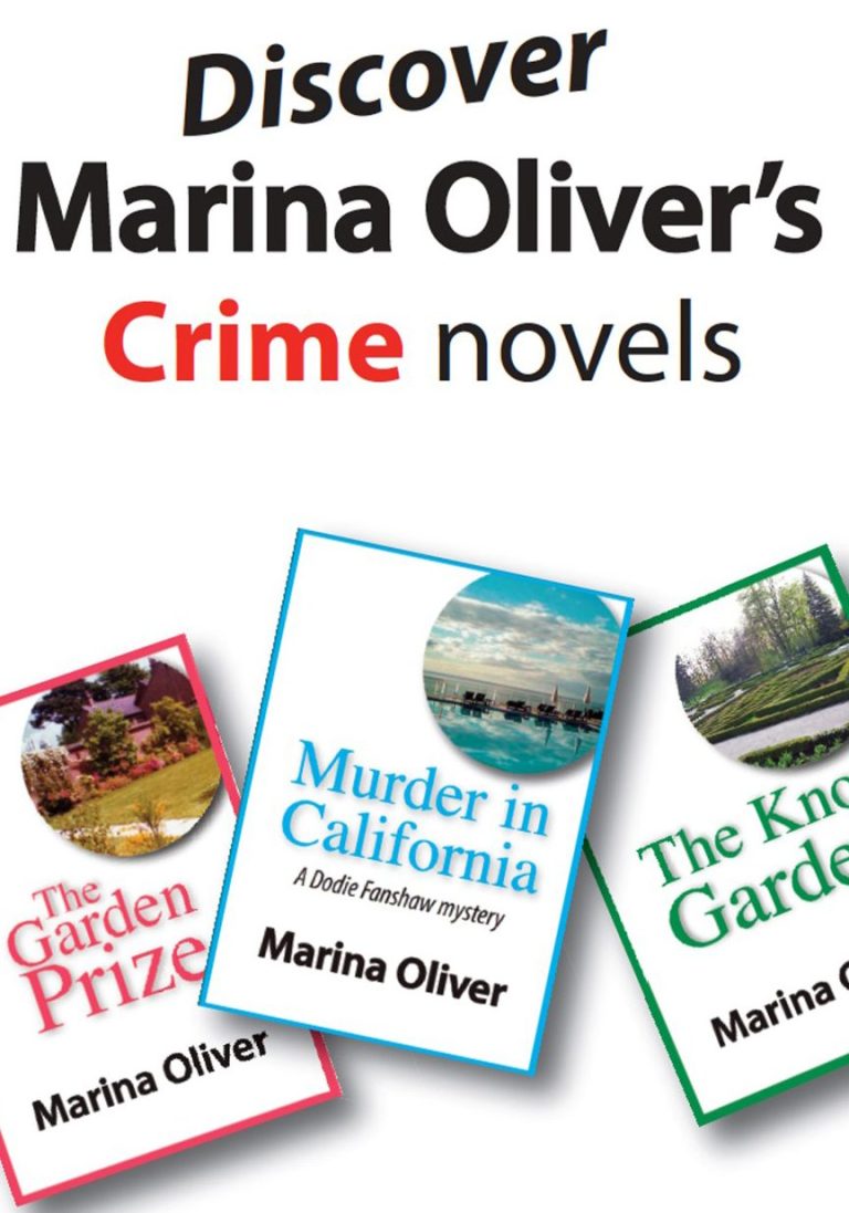 Promotion for Marina Oliver's crime novels Promotion for Marina Oliver's crime novels